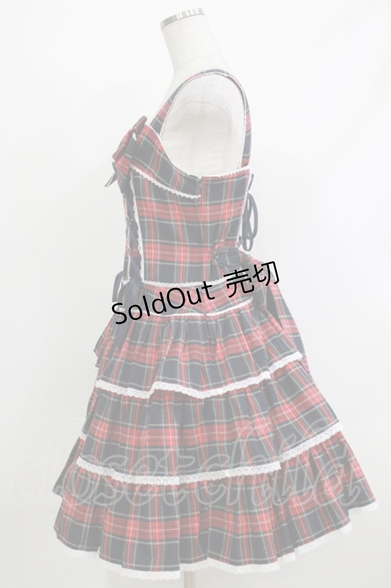 画像2: Angelic Pretty / Fancyタータンチェックジャンパースカート Free ネイビー H-26-04-08-003-AP-OP-NS-ZH (2)