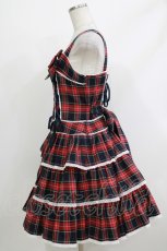 画像2: Angelic Pretty / Fancyタータンチェックジャンパースカート Free ネイビー H-26-04-08-003-AP-OP-NS-ZH (2)
