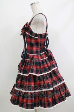 画像2: Angelic Pretty / Fancyタータンチェックジャンパースカート Free ネイビー H-26-04-08-003-AP-OP-NS-ZH