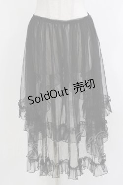 画像1: 瑶瑶 裙工作室（海外ロリータブランド） / チュールオーバースカート L ブラック H-26-04-08-032-PU-SK-NS-ZH