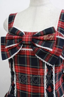 画像4: Angelic Pretty / Fancyタータンチェックジャンパースカート Free ネイビー H-26-04-08-003-AP-OP-NS-ZH