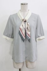 画像1: an another angelus / ロゴラインスカーフ付き5分袖シャツ Free MINT GRAY H-26-04-08-038-CA-OP-NS-ZH (1)