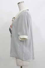 画像2: an another angelus / ロゴラインスカーフ付き5分袖シャツ Free MINT GRAY H-26-04-08-038-CA-OP-NS-ZH (2)