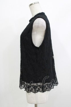 画像2: axes femme / チュール刺繍ノースリプルオーバー Free ブラック H-26-04-08-050-AX-TO-NS-ZH