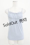 axes femme / レース切替キャミソール M ブルー H-26-04-08-051-AX-TO-NS-ZH