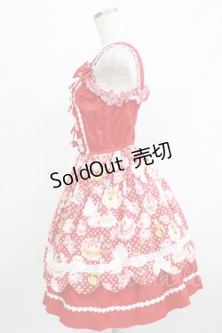 画像2: CHOCOCHIP COOKIE / スウィーツ柄ジャンパースカート Free レッド H-26-04-08-001-LO-OP-NS-ZH