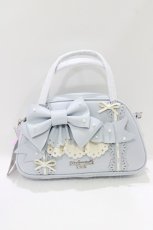 画像2: Mademoiselle Pearl（海外ロリータブランド） / パールリボンショルダーバッグ  サックス H-26-04-08-057-PU-BG-NS-ZH (2)