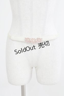 画像1: axes femme / 桜モチーフステンドゴムベルト  アイボリー/ピンク H-26-04-08-066-AX-ZA-NS-ZH
