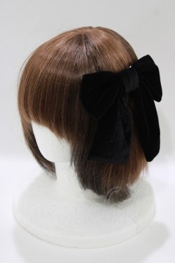 画像1: Amavel / ベロアリボンバレッタ  ブラック H-26-04-08-079-CA-AC-NS-ZH