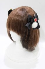 画像1: Amavel / Fluffy Jewels Bunnyリボンクリップ  ブラック H-26-04-08-080-CA-AC-NS-ZH (1)