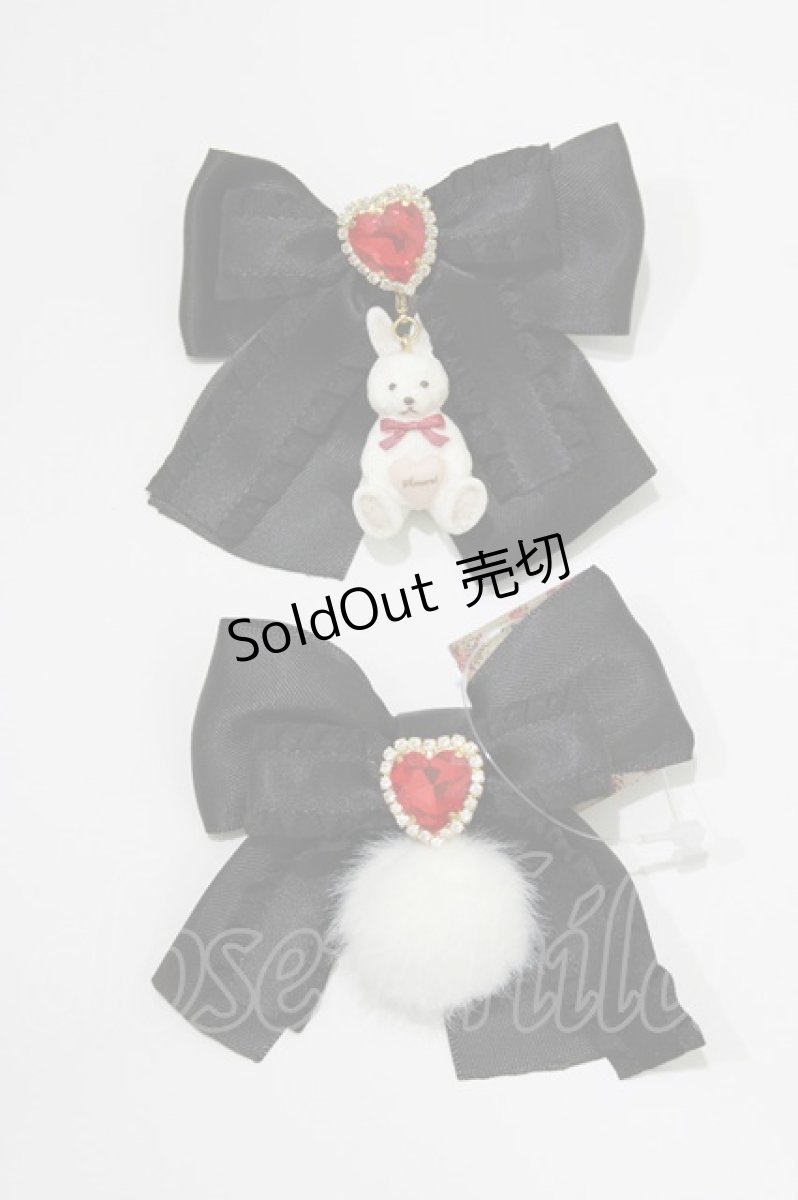 画像2: Amavel / Fluffy Jewels Bunnyリボンクリップ  ブラック H-26-04-08-080-CA-AC-NS-ZH (2)