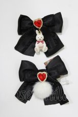 画像2: Amavel / Fluffy Jewels Bunnyリボンクリップ  ブラック H-26-04-08-080-CA-AC-NS-ZH (2)