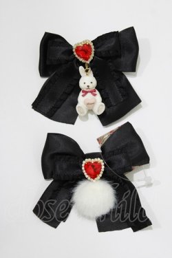 画像2: Amavel / Fluffy Jewels Bunnyリボンクリップ  ブラック H-26-04-08-080-CA-AC-NS-ZH