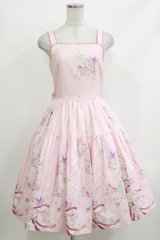 Innocent World / Japanese Butterflyティアードジャンパースカート M ピンク H-26-04-08-006-IW-OP-NS-ZH