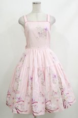 画像1: Innocent World / Japanese Butterflyティアードジャンパースカート M ピンク H-26-04-08-006-IW-OP-NS-ZH (1)