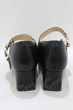 画像3: an another angelus / ワンストラップスクエアトゥパンプス LL/25.5cm~26cm ブラック H-26-04-08-085-CA-SH-NS-ZH