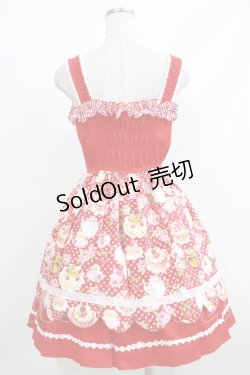 画像3: CHOCOCHIP COOKIE / スウィーツ柄ジャンパースカート Free レッド H-26-04-08-001-LO-OP-NS-ZH