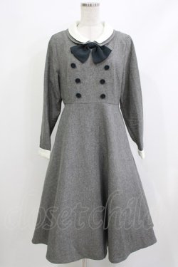 画像1: an another angelus / クレリックダブルカラータイ付きワンピース Free GRAY H-26-04-08-010-CA-OP-NS-ZH