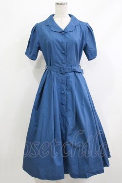 画像1: an another angelus / スカラップ開衿シャツワンピース Free BLUE H-26-04-08-012-CA-OP-NS-ZH