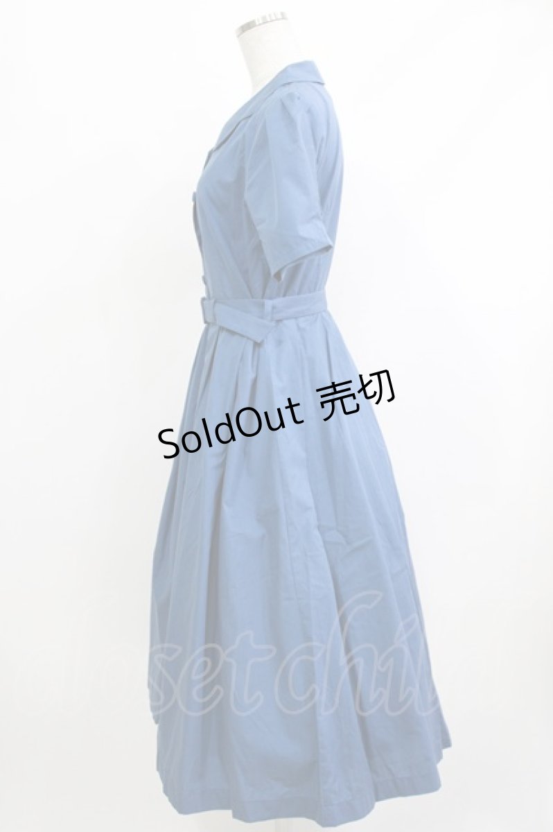 画像2: an another angelus / スカラップ開衿シャツワンピース Free BLUE H-26-04-08-012-CA-OP-NS-ZH (2)
