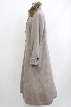 画像2: an another angelus / ファー衿付きヘリンボーンコート Free MOCHABROWN H-26-04-08-013-CA-CO-NS-ZH