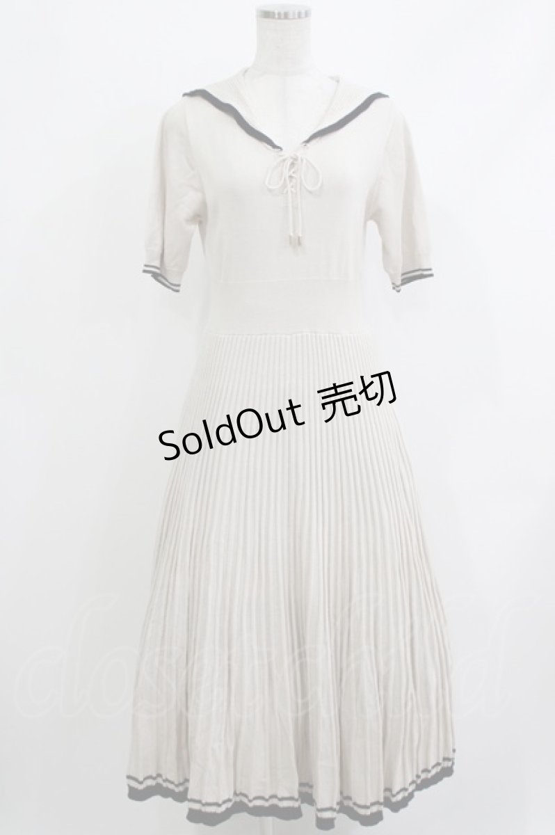 画像1: an another angelus / レースアップセーラーニットワンピース Free IVORY/NAVY H-26-04-08-014-CA-OP-NS-ZH (1)