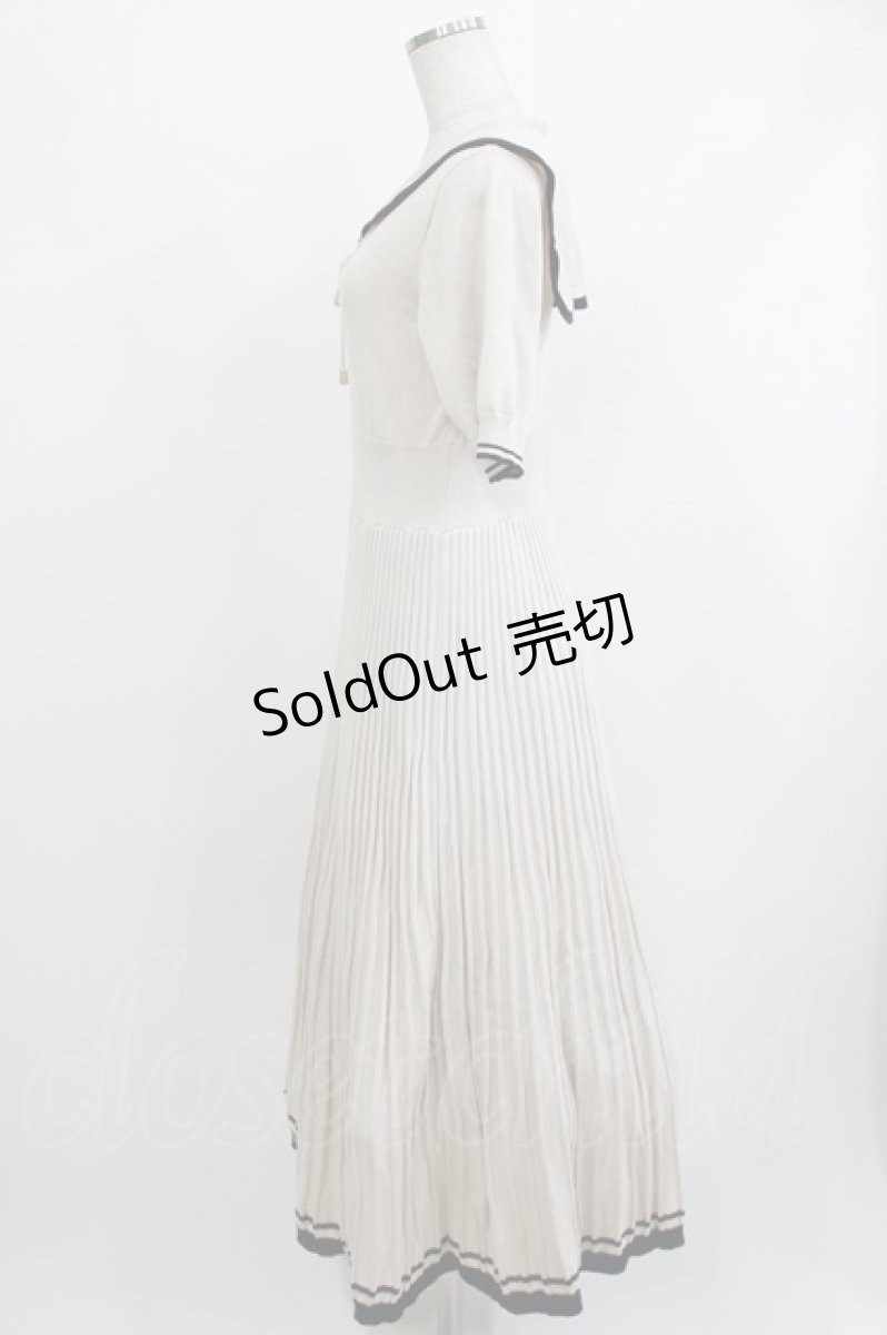画像2: an another angelus / レースアップセーラーニットワンピース Free IVORY/NAVY H-26-04-08-014-CA-OP-NS-ZH (2)
