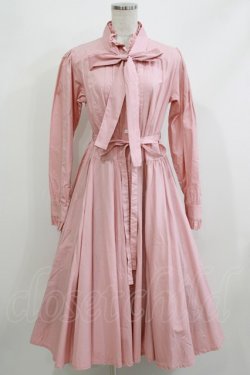 画像1: Physical Drop / スタンドカラーレトロワンピース Free ピンク/白ドット H-26-04-08-016-LO-OP-NS-ZH