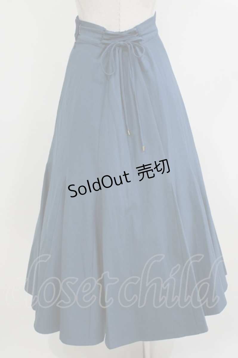 画像3: an another angelus / バックレースアップナローフレアースカート Free BLUE H-26-04-08-018-CA-SK-NS-ZH (3)