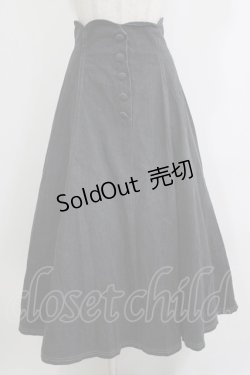 画像1: an another angelus / ハイウエストスカラップフレアースカート Free BLACK H-26-04-08-019-CA-SK-NS-ZH