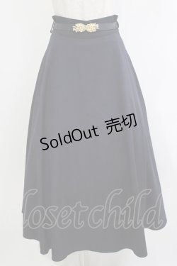 画像1: an another angelus / ローズ金具ベルト付きフレアースカート Free NAVY H-26-04-08-021-CA-SK-NS-ZH