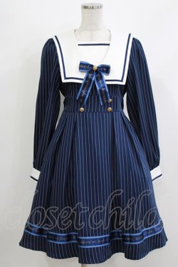 画像1: Amavel / Message Ribbon スクエアセーラーワンピース Free ネイビー H-26-04-08-024-CA-OP-NS-ZH