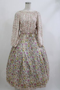 画像1: Jane Marple Dans Le Salon / Raining Rosebuds Gouacheレイヤードワンピース  アイボリー H-26-04-09-005-JM-OP-KB-ZH