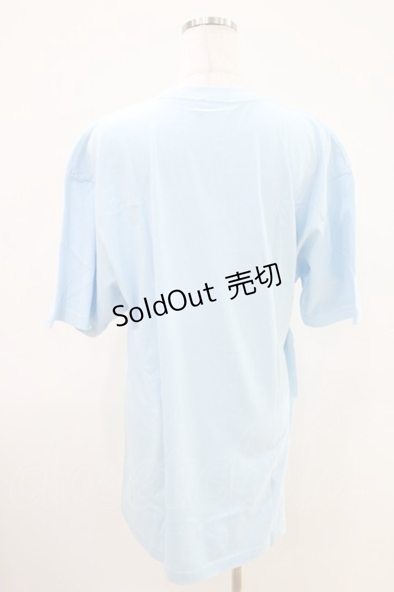 画像2: NieR Clothing / プリント半袖CUTSEW XL サックス H-26-04-09-1017-PU-TO-AK-ZH (2)