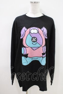 画像1: NieR Clothing / プリントLONG CUTSEW XL 黒 H-26-04-09-1018-PU-TO-AK-ZH