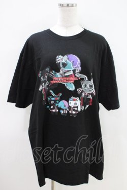 画像1: NieR Clothing / プリント半袖CUTSEW XL 黒 H-26-04-09-1021-PU-TO-AK-ZH