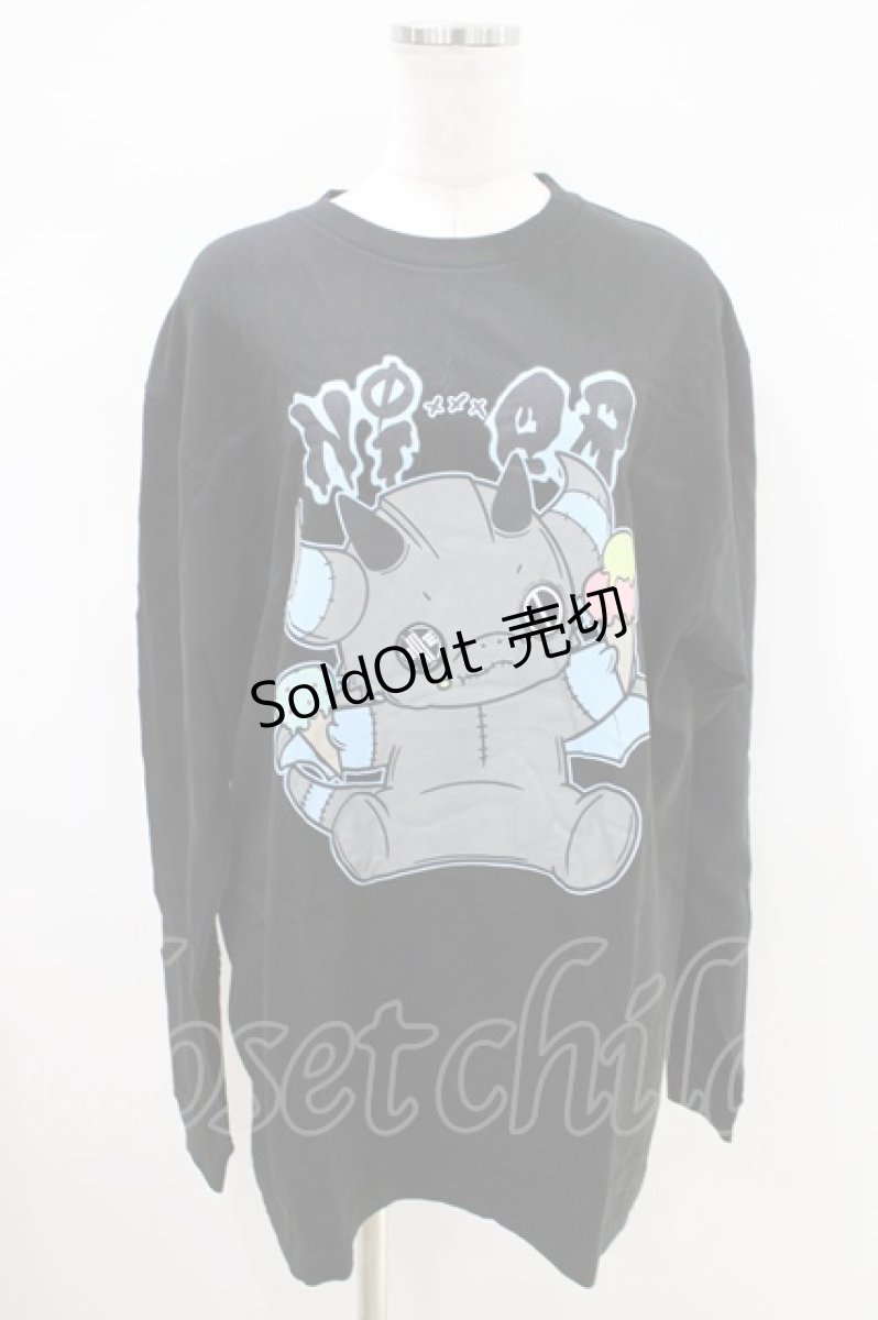 画像1: NieR Clothing / プリントLONG CUTSEW XL 黒 H-26-04-09-1022-PU-TO-AK-ZH (1)