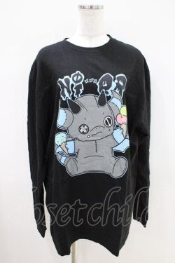 画像1: NieR Clothing / プリントLONG CUTSEW XL 黒 H-26-04-09-1022-PU-TO-AK-ZH