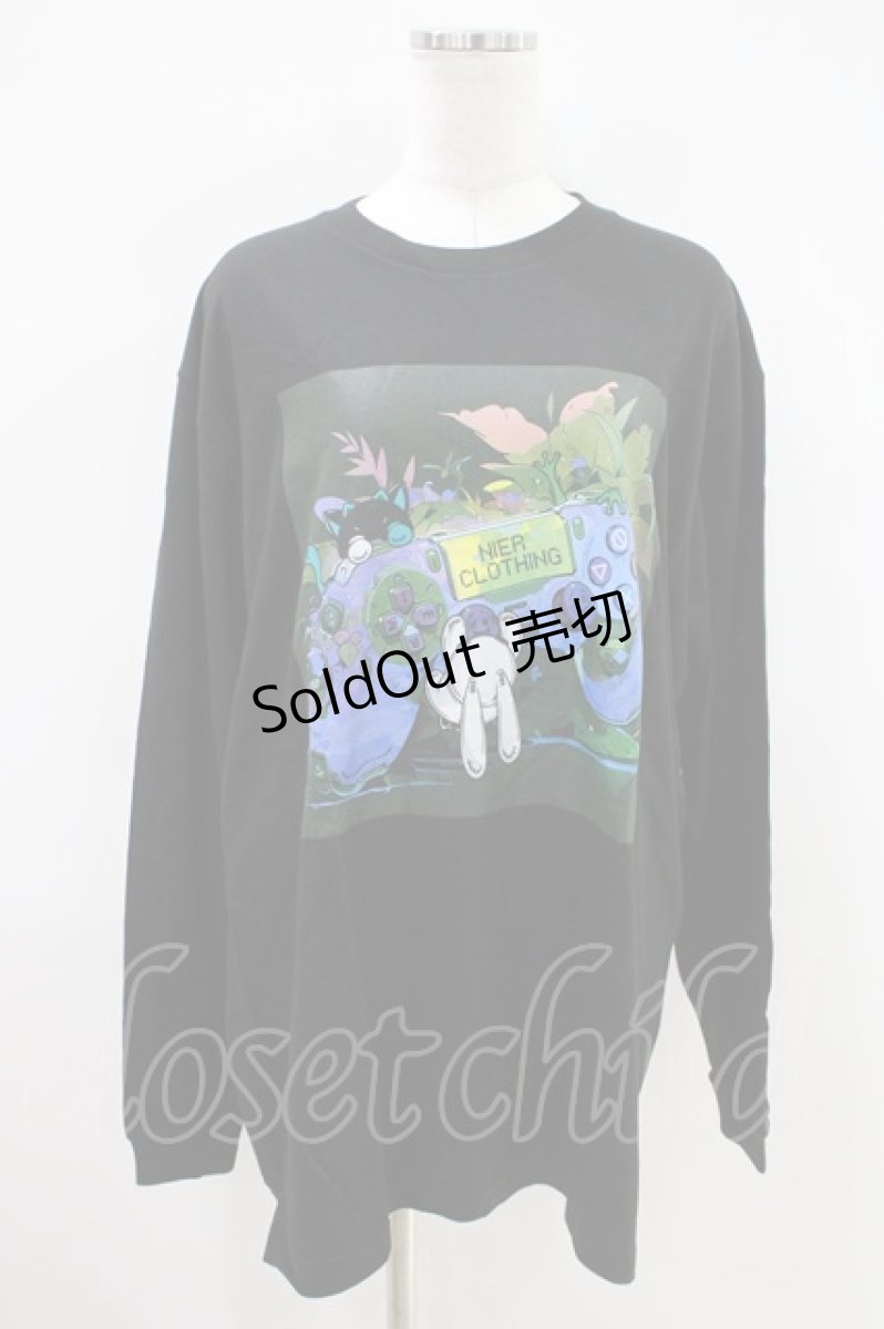画像1: NieR Clothing / プリントLONG CUTSEW XL 黒 H-26-04-09-1023-PU-TO-AK-ZH (1)