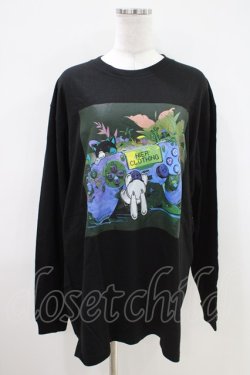 画像1: NieR Clothing / プリントLONG CUTSEW XL 黒 H-26-04-09-1023-PU-TO-AK-ZH