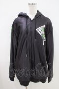 NieR Clothing / 防寒裏起毛パーカー F 黒×緑 H-26-04-09-1024-PU-TO-AK-ZH
