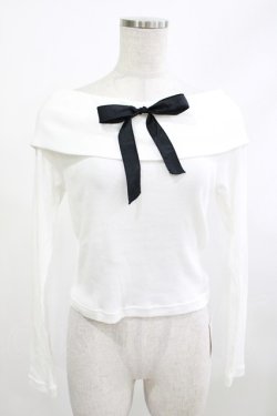 画像1: MILK / Film star tops  オフ×ブラック H-26-04-09-010-ML-TO-KB-ZH