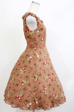 画像2: MILK / チェリーローズワンピース  キャラメル H-26-04-09-003-ML-OP-KB-ZH