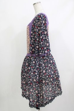 画像2: Candy Stripper / フラワーパッチワンピース  ネイビー H-26-04-10-024-PU-OP-KB-ZH