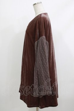 画像2: merry jenny / ドットチュールベロアワンピース  ブラウン H-26-04-10-025-LO-OP-KB-ZH