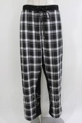 Ozz conte / チェック切替サイドジップパンツ  黒 H-26-04-10-030-OO-PA-KB-ZH