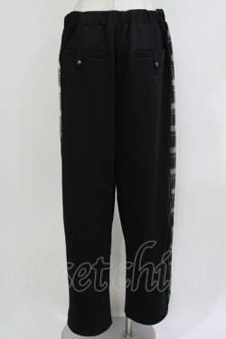 画像3: Ozz conte / チェック切替サイドジップパンツ  黒 H-26-04-10-030-OO-PA-KB-ZH