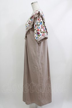 画像2: merry jenny / フラワー切替ワンピース  モカ H-26-04-10-032-LO-OP-KB-ZH