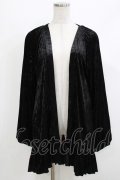 merry jenny / ベロアロングカーディガン  ブラック H-26-04-10-033-LO-TO-KB-ZH