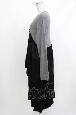 画像2: Candy Stripper / フリルスウェットワンピース  グレー×ブラック H-26-04-10-037-PU-OP-KB-ZH